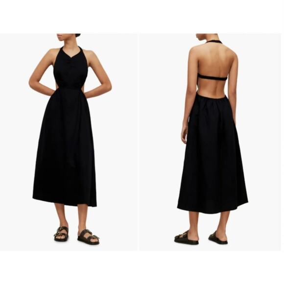 Allsaints Ludo Linen & Cotton Halter Dress Size 8 - Picture 1 of 9